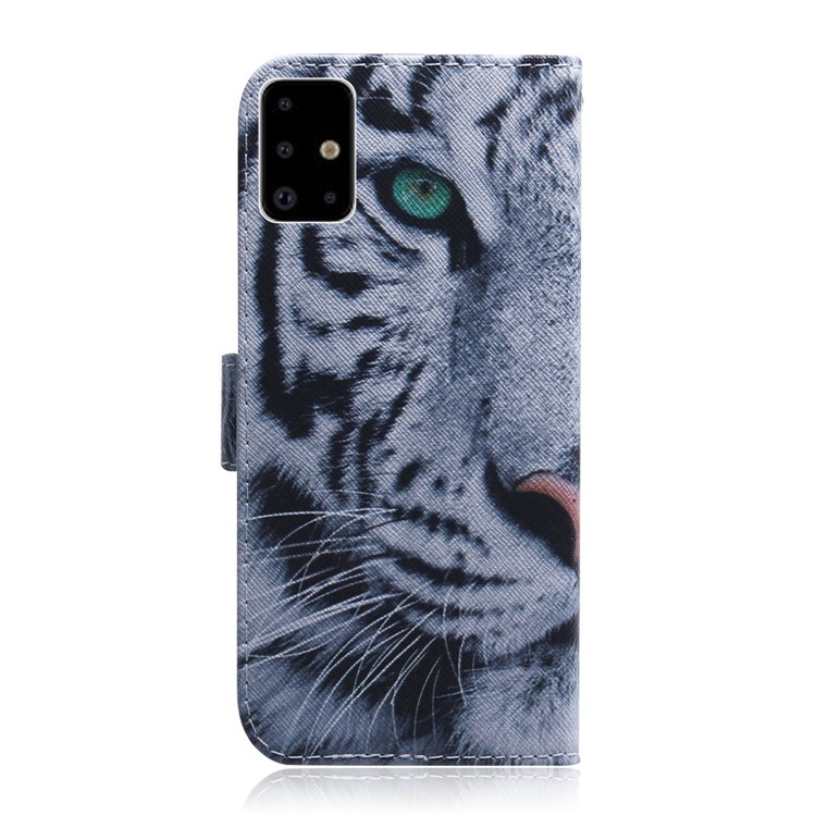 Pattern Printing PU Leather Wallet Phone Cover for Samsung Galaxy A71 A715 - Tiger Face-3