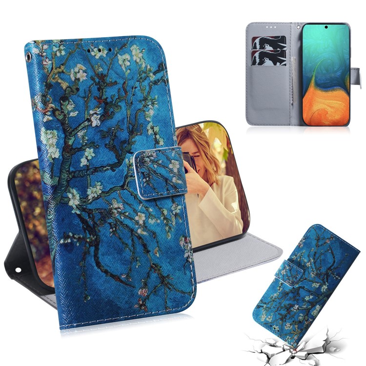 Pattern Printing PU Leather Wallet Phone Cover for Samsung Galaxy A71 A715 - Flower Branches-1
