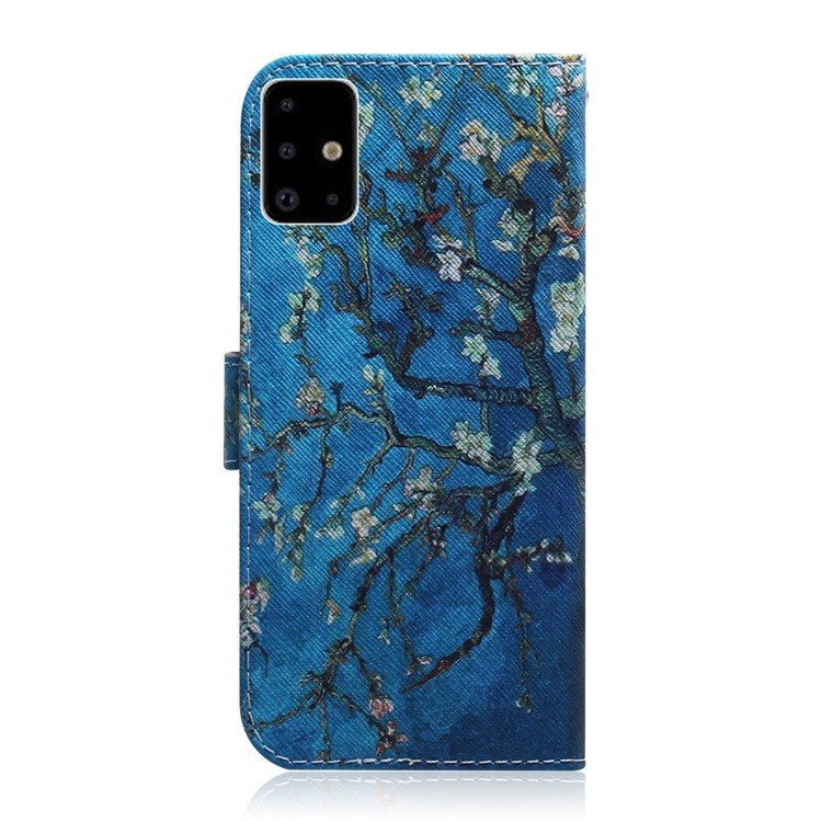 Pattern Printing PU Leather Wallet Phone Cover for Samsung Galaxy A71 A715 - Flower Branches-3
