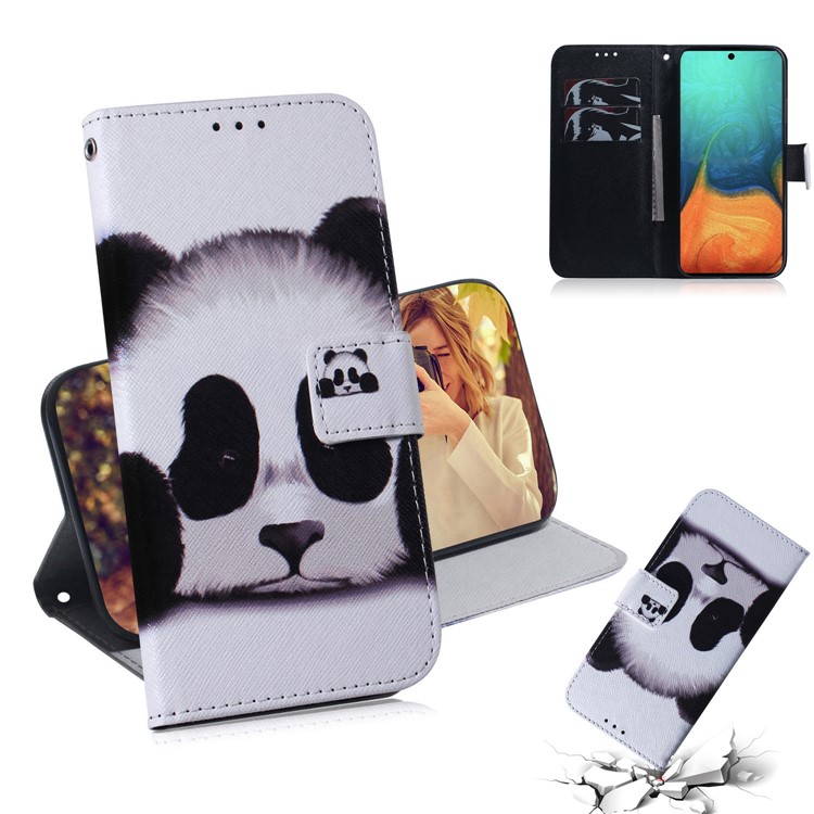 Pattern Printing PU Leather Wallet Phone Cover for Samsung Galaxy A71 A715 - Panda-1