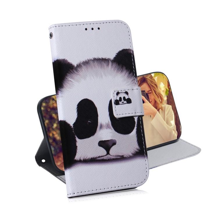 Impresión de Patrones PU Cuero Cover de la Billetera Para Samsung Galaxy A71 A715 - Panda-7