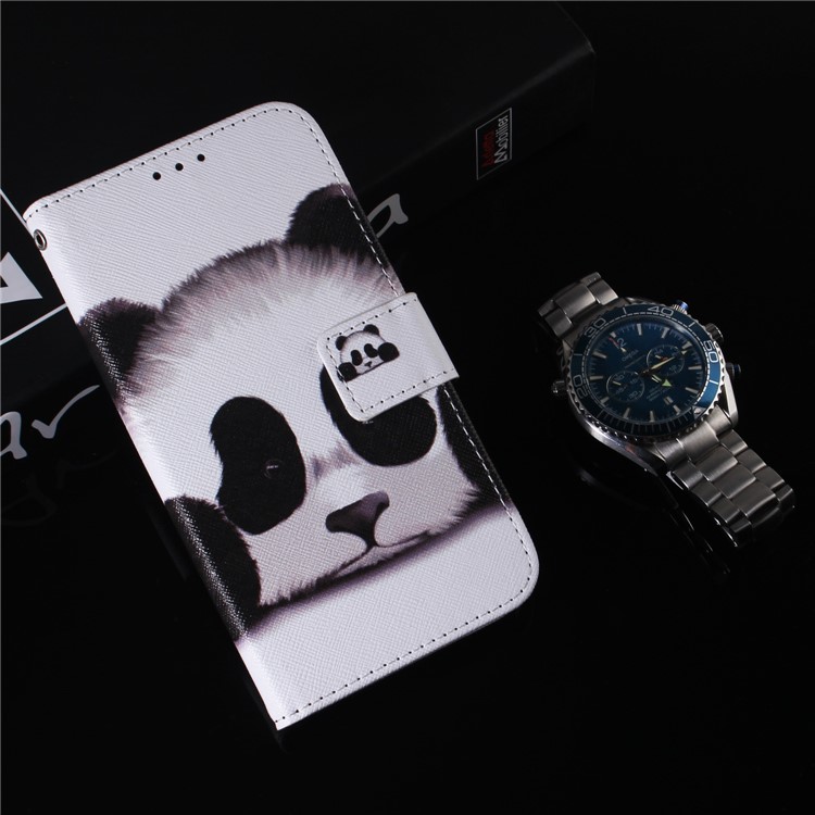 Pattern Printing PU Leather Wallet Phone Cover for Samsung Galaxy A71 A715 - Panda-9
