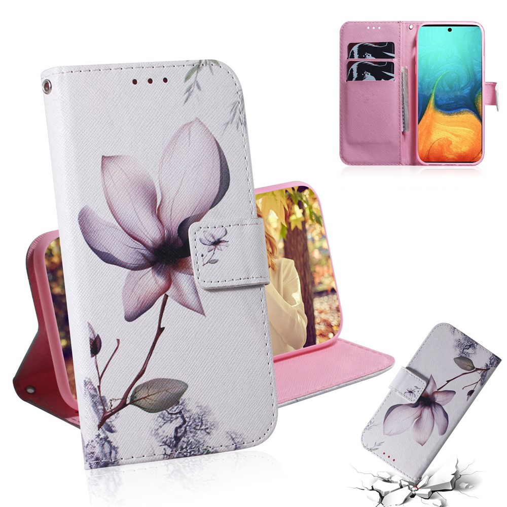 Pattern Printing PU Leather Wallet Phone Cover for Samsung Galaxy A71 A715 - Flower-1