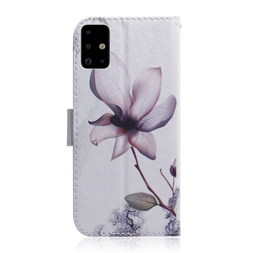 Pattern Printing PU Leather Wallet Phone Cover for Samsung Galaxy A71 A715 - Flower-3