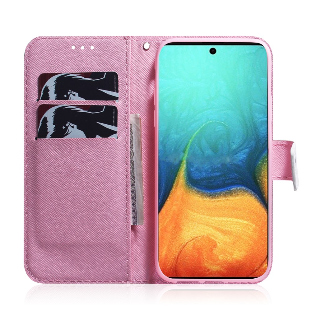 Pattern Printing PU Leather Wallet Phone Cover for Samsung Galaxy A71 A715 - Flower-8
