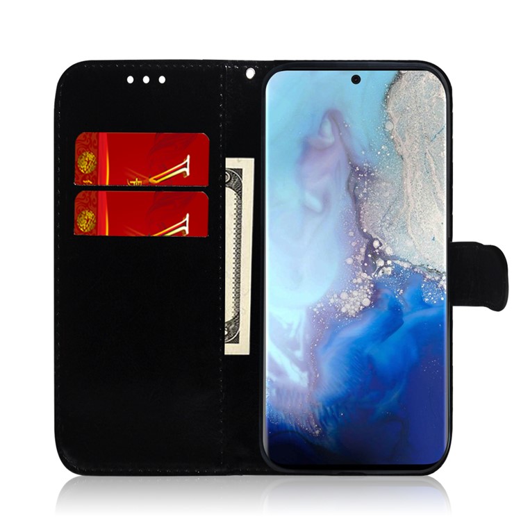 Mirror Surface Leather Wallet Stand Phone Cover for Samsung Galaxy S20 - Purple-9