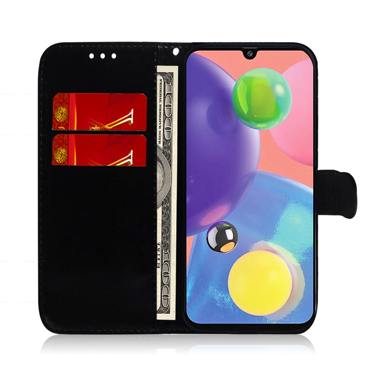 Mirror Surface Leather Wallet Stand Phone Cover for Samsung Galaxy A70s - Purple-9