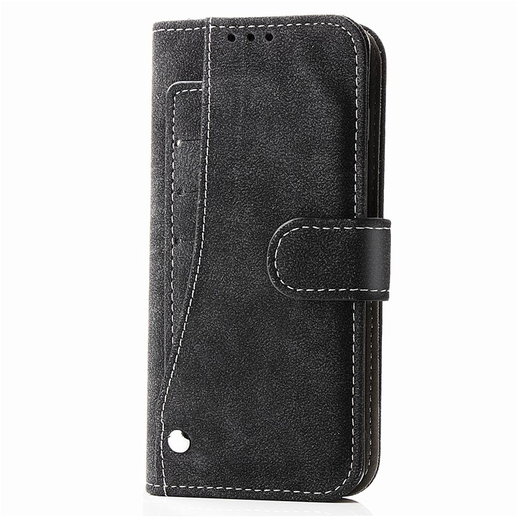 Matte Leather Wallet Stand Phone Cover Case with Rotary Card Holder for Samsung Galaxy Note 10 Plus 5G / Note 10 Plus - Black-2