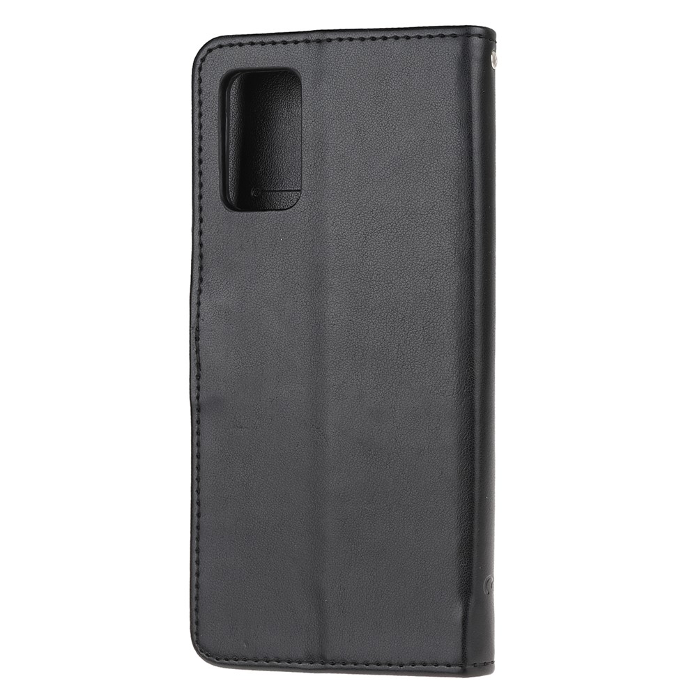 Imprint Butterfly Flower Leather Wallet Case for Samsung Galaxy S20 - Black-3