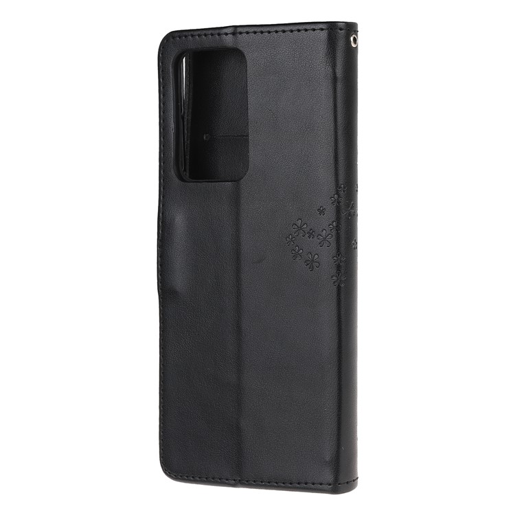 For Samsung Galaxy S11 Plus Imprint Tree Owl Leather Wallet Protection Case - Black-3