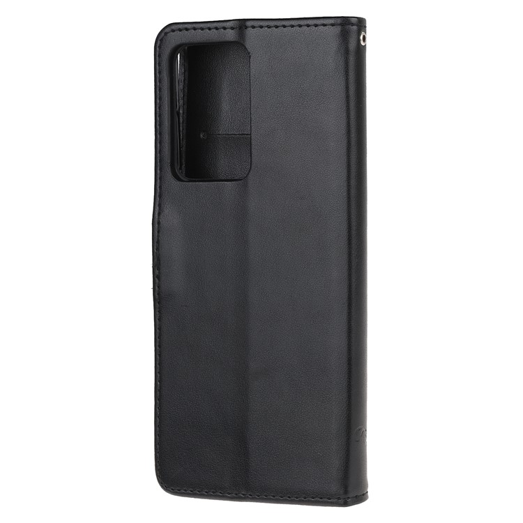 Imprint Butterfly Flowers Leather Shell for Samsung Galaxy S20 Ultra - Black-3