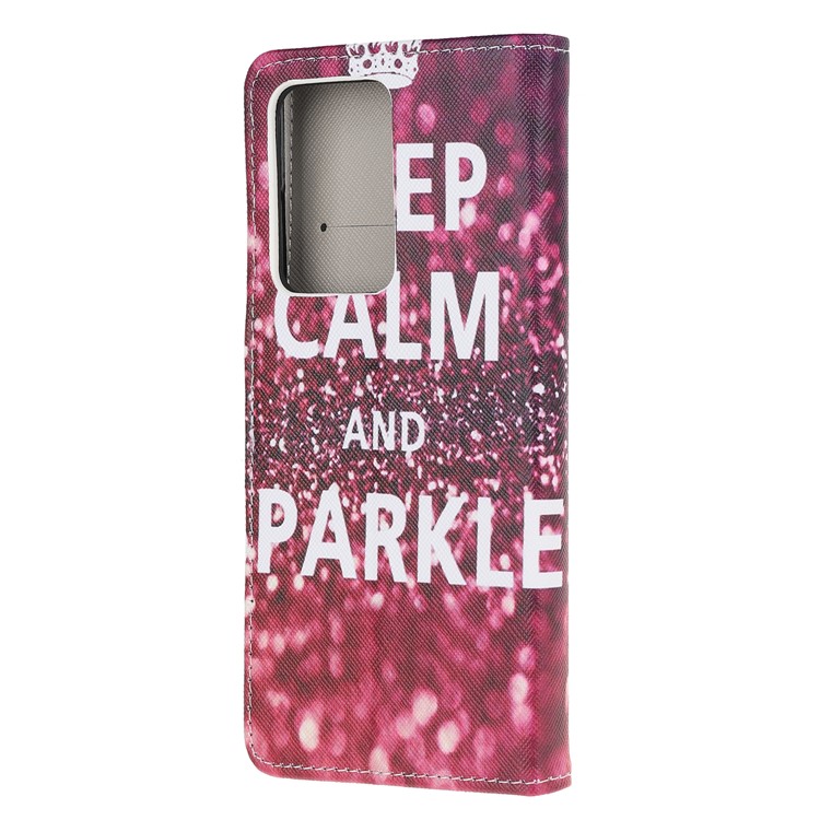 Pattern Printing Cross Texture Leather Wallet Case Cover for Samsung Galaxy S20 Ultra - Keep Calm and Sparkle-3