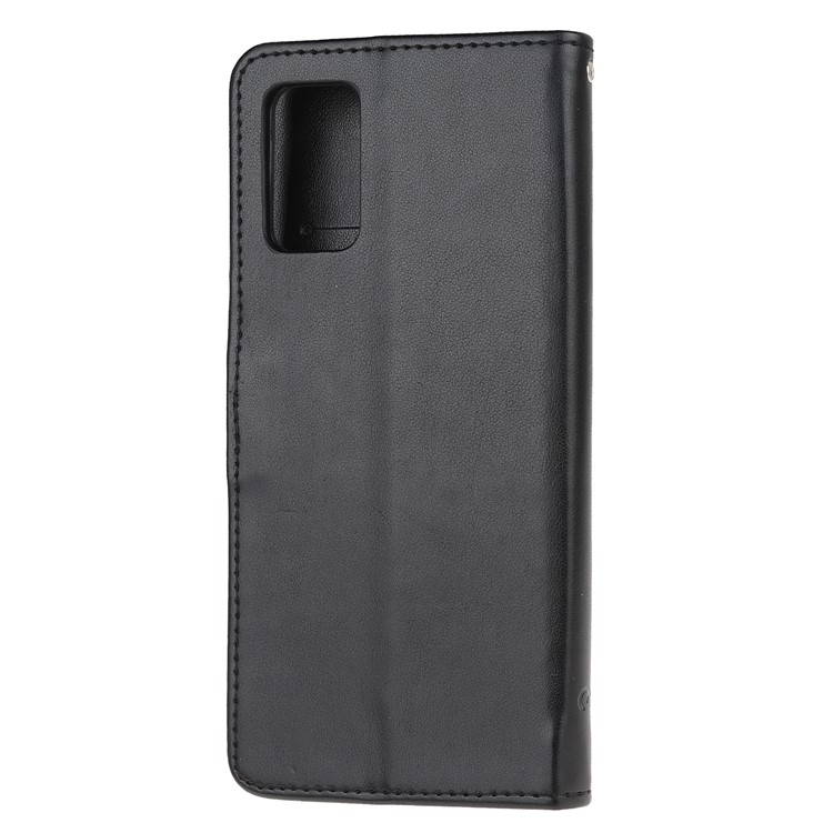 For Samsung Galaxy S20 Plus Imprint Butterfly Flower Wallet Leather Mobile Cover - Black-3