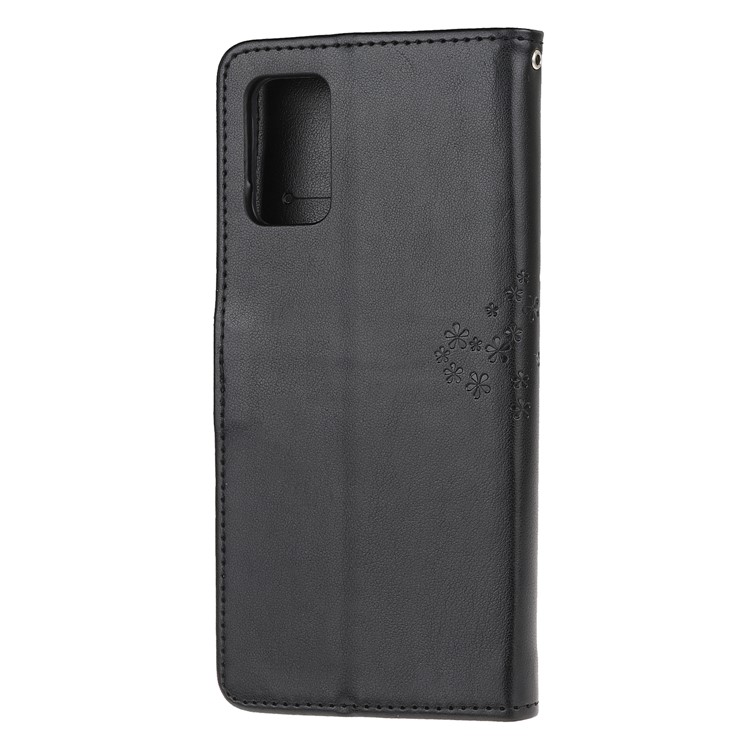 Imprint Tree Owl Leather Cover with Wallet Stand for Samsung Galaxy S11 - Black-3