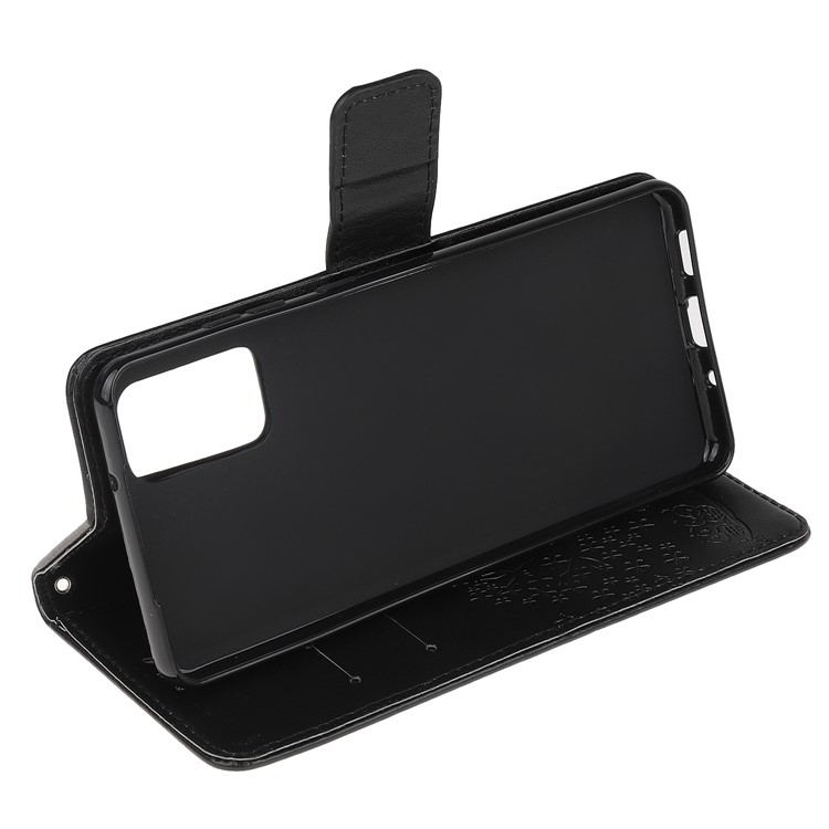 Imprint Tree Owl Leather Cover with Wallet Stand for Samsung Galaxy S11 - Black-4