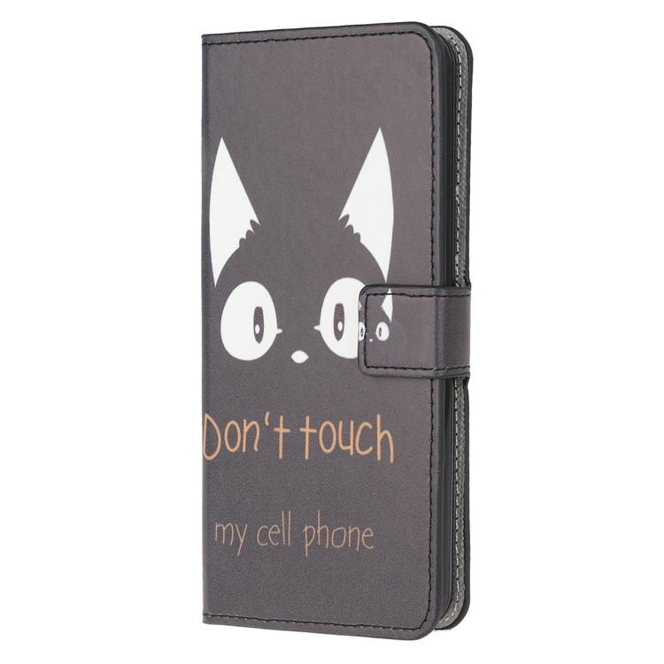 Pattern Printing Wallet Leather Case for Samsung Galaxy S20 Plus - Don't Touch My Cell Phone-2