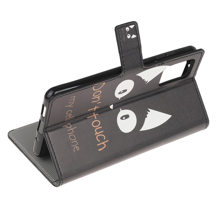 Pattern Printing Wallet Leather Case for Samsung Galaxy S20 Plus - Don't Touch My Cell Phone-4