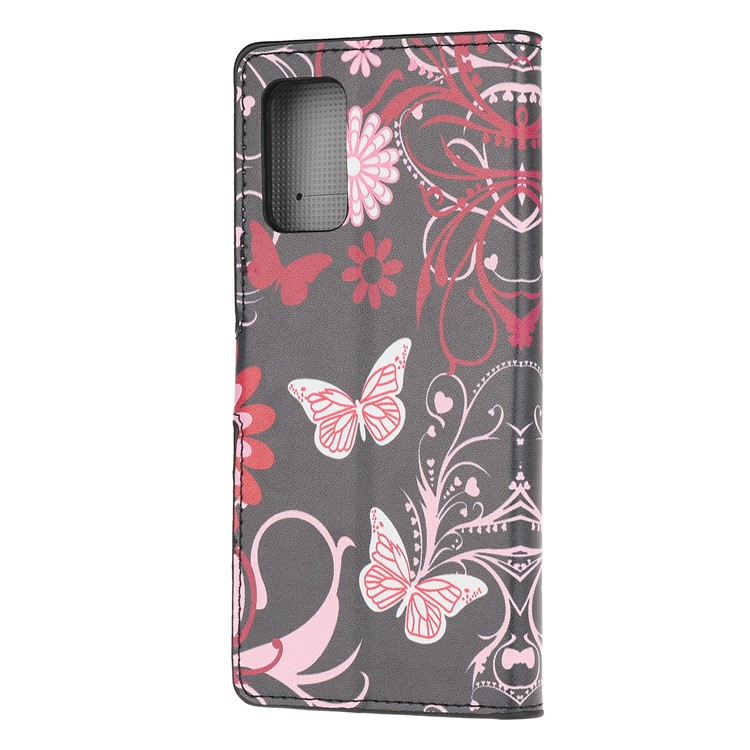 Pattern Printing Wallet Leather Case for Samsung Galaxy S20 Plus - Butterfly and Flower-3