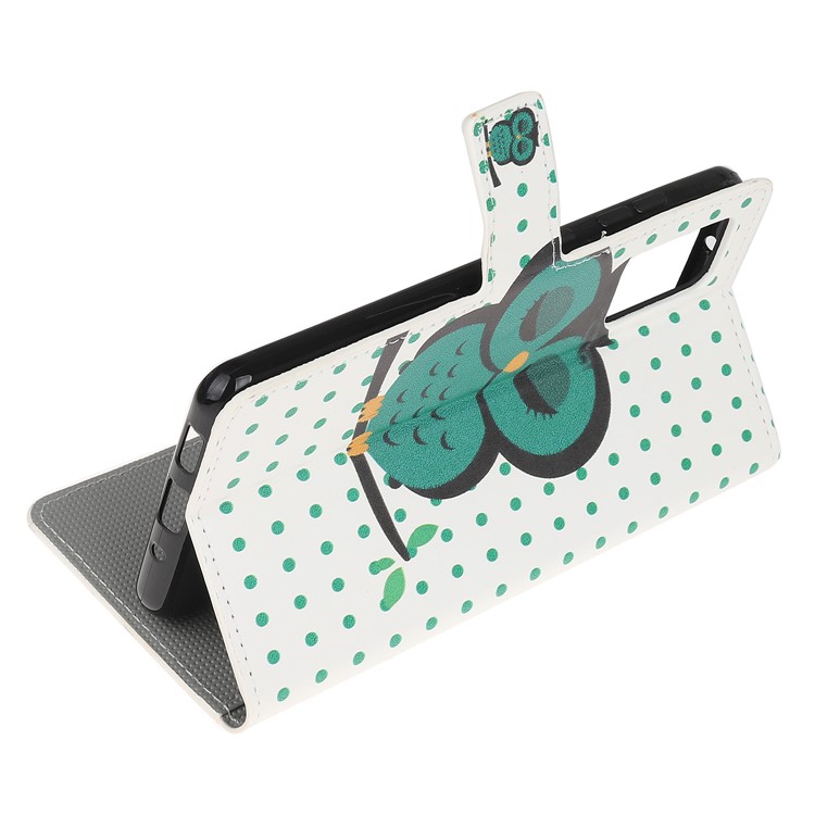 Pattern Printing Wallet Leather Case for Samsung Galaxy S20 Plus - Green Owl-4