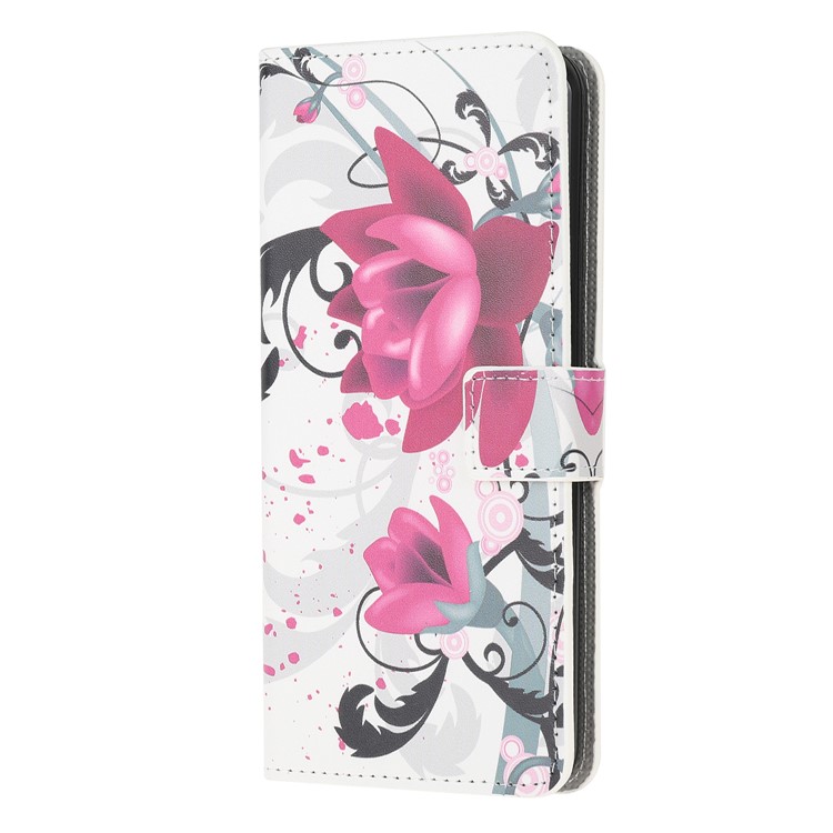 Pattern Printing Wallet Leather Case for Samsung Galaxy S20 Plus - Pretty Flower-2