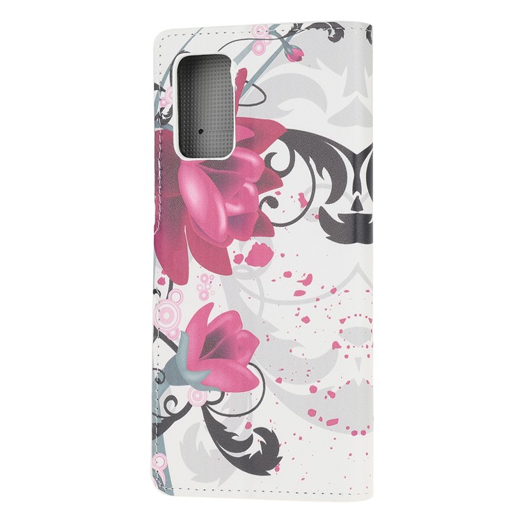 Pattern Printing Wallet Leather Case for Samsung Galaxy S20 Plus - Pretty Flower-3