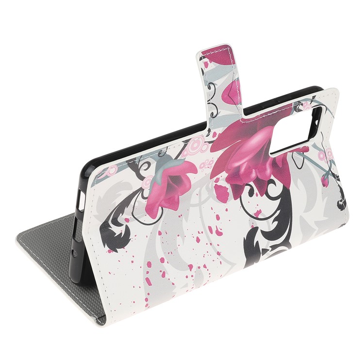 Pattern Printing Wallet Leather Case for Samsung Galaxy S20 Plus - Pretty Flower-4