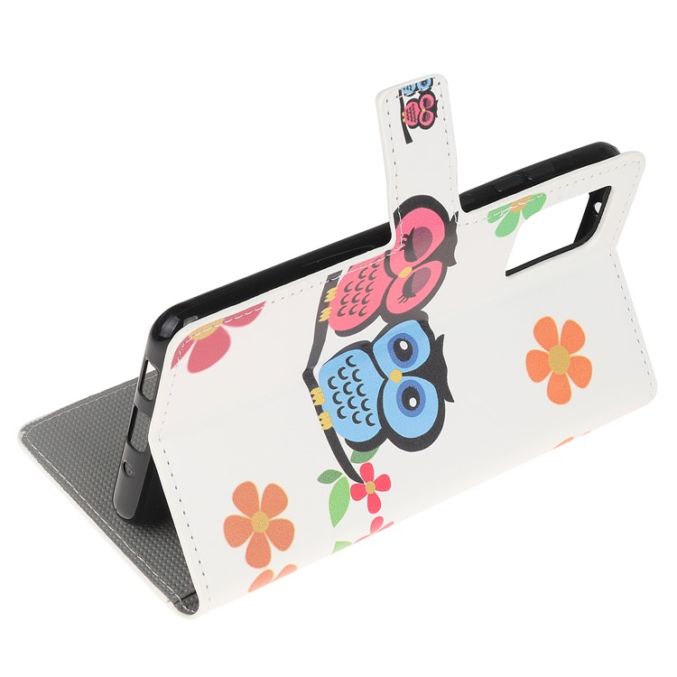 Pattern Printing Wallet Leather Case for Samsung Galaxy S20 Plus - Owls and Flowers-4