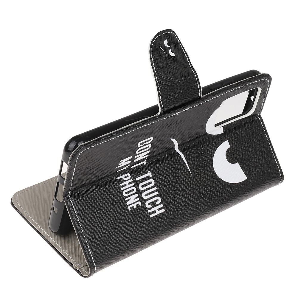 Pattern Printing Cross Texture Leather Wallet Phone Case for Samsung Galaxy S20 - Do not Touch-4