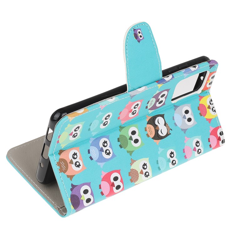 Pattern Printing Cross Texture Leather Wallet Phone Case for Samsung Galaxy S20 - Multiple Owls-4