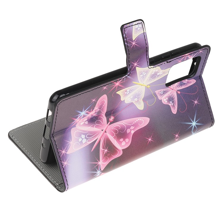 Wallet Phone Case Printing PU Leather Cover for Samsung Galaxy S20 - Shiny Butterfly-4