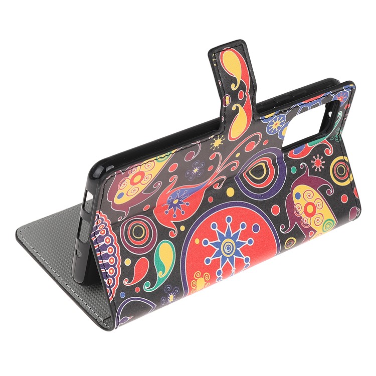 Wallet Phone Case Printing PU Leather Cover for Samsung Galaxy S20 - Paisley Flower-4