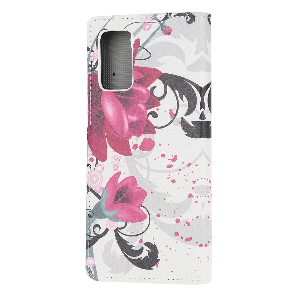 Wallet Phone Case Printing PU Leather Cover for Samsung Galaxy S20 - Pretty Flower-3