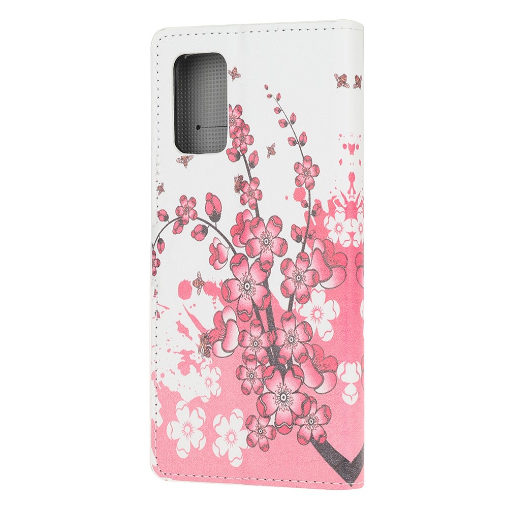 Wallet Phone Case Printing PU Leather Cover for Samsung Galaxy S20 - Plum Blossom-3