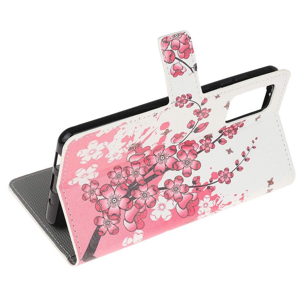 Wallet Phone Case Printing PU Leather Cover for Samsung Galaxy S20 - Plum Blossom-4