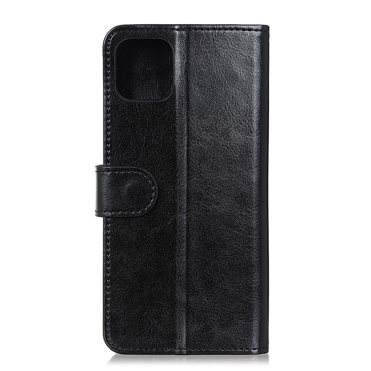 Crazy Horse Leather Wallet Cover Case for Samsung Galaxy S20 Ultra - Black-2