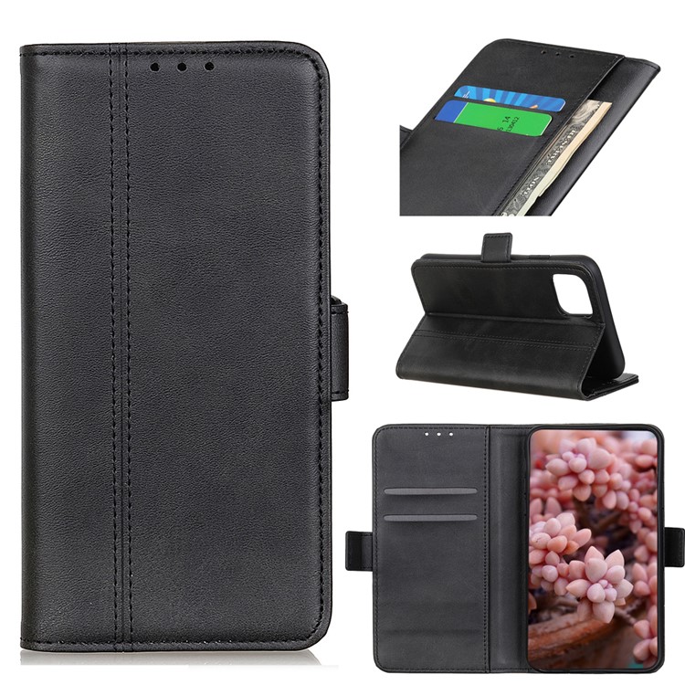 For Samsung Galaxy S11 Plus Magnetic Adsorption Leather Stand Wallet Phone Shell - Black-1