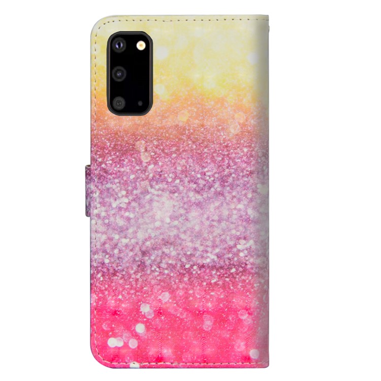Light Spot Decor 3D Printing Leather Cell Shell with Strap for Samsung Galaxy S20 - Glittery Elements-2