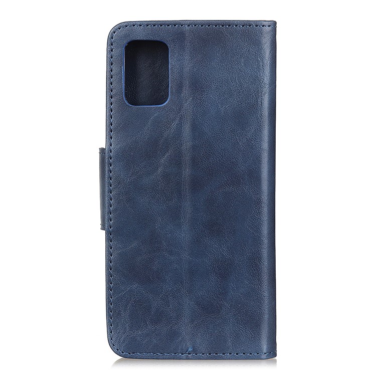 Crazy Horse Texture Leather Wallet Phone Stand Cover for Samsung Galaxy S20 Ultra - Blue-3