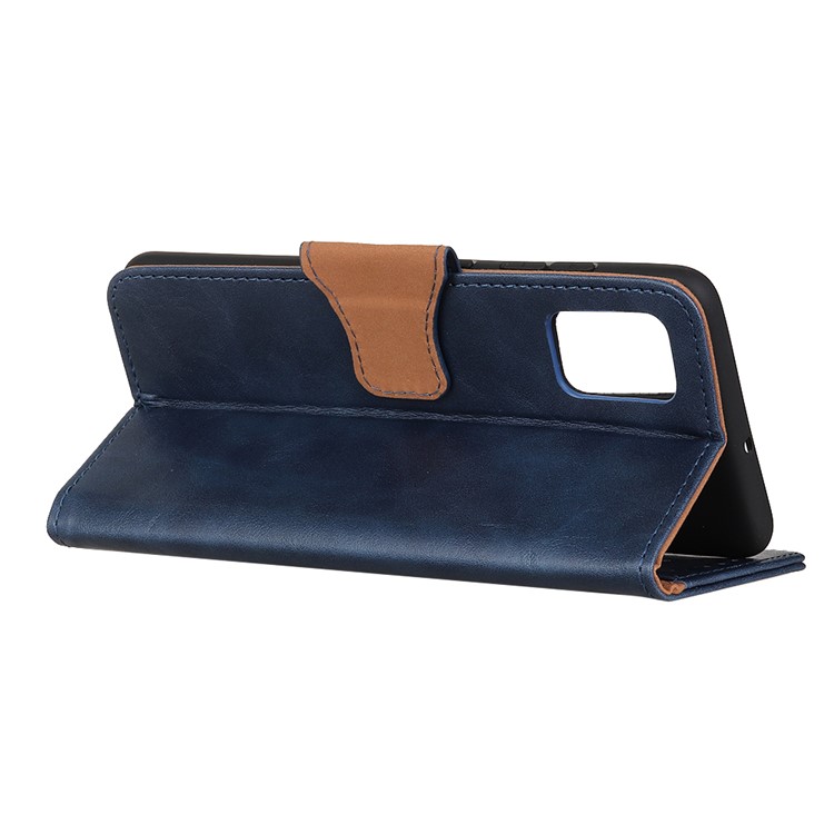 Crazy Horse Texture Leather Wallet Phone Stand Cover for Samsung Galaxy S20 Ultra - Blue-4