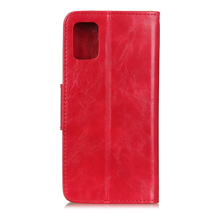 Crazy Horse Texture Leather Wallet Phone Stand Cover for Samsung Galaxy S20 Ultra - Red-2