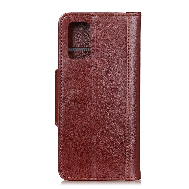 Textured PU Leather Wallet Stand Mobile Phone Cover for Samsung Galaxy S20 Ultra - Brown-3