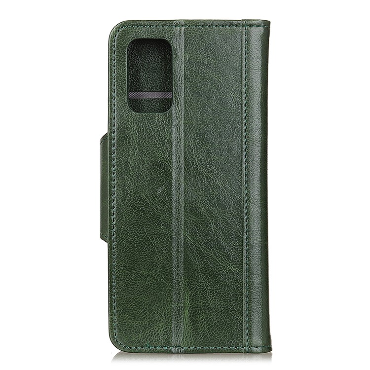 Textured PU Leather Wallet Stand Mobile Phone Cover for Samsung Galaxy S20 Ultra - Green-3