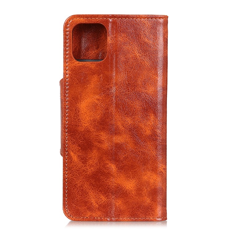 Textured PU Leather Wallet Stand Protection Phone Case for Samsung Galaxy S11 Plus 6.9 inch - Orange-8