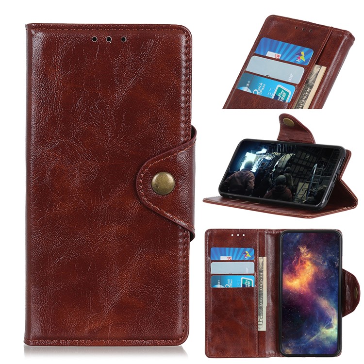 PU Leather Wallet Stand Phone Case for Samsung Galaxy S11e 6.4 inch - Brown-1