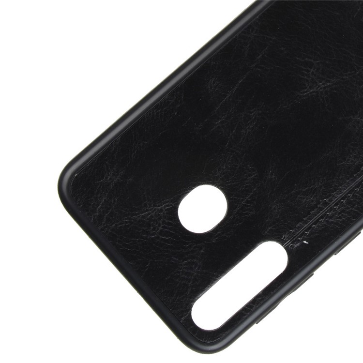 Leather Coated PC + TPU Combo Case for Samsung Galaxy M30/A40s - Black-2
