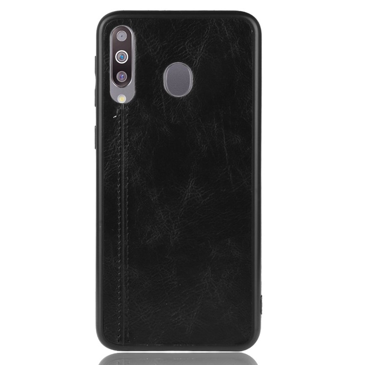 Leather Coated PC + TPU Combo Case for Samsung Galaxy M30/A40s - Black-3