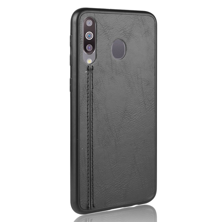 Leather Coated PC + TPU Combo Case for Samsung Galaxy M30/A40s - Black-5