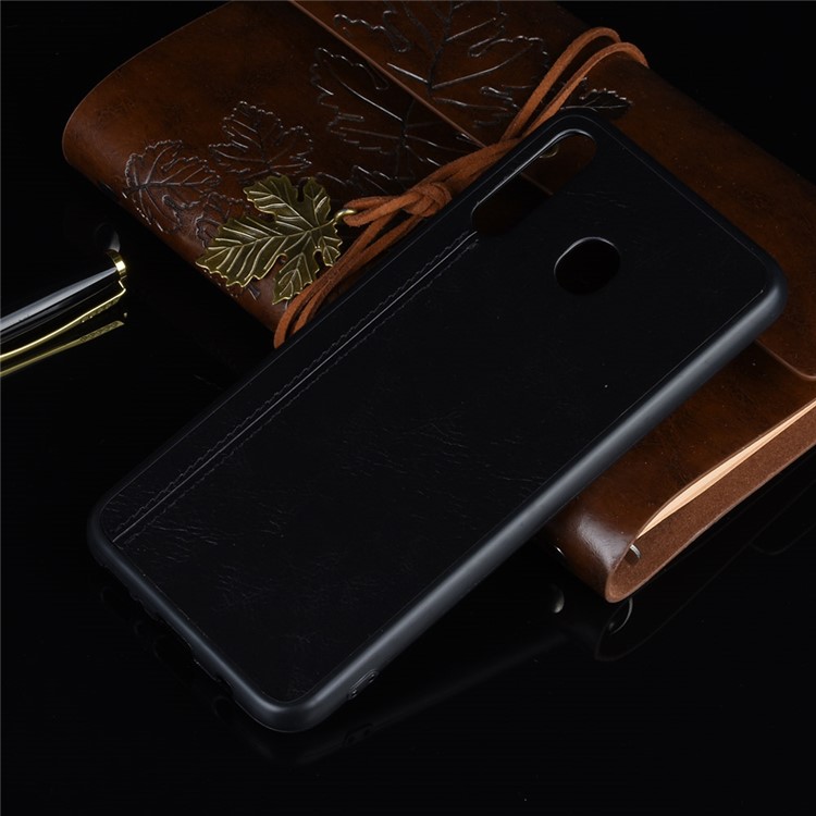 Leather Coated PC + TPU Combo Case for Samsung Galaxy M30/A40s - Black-8