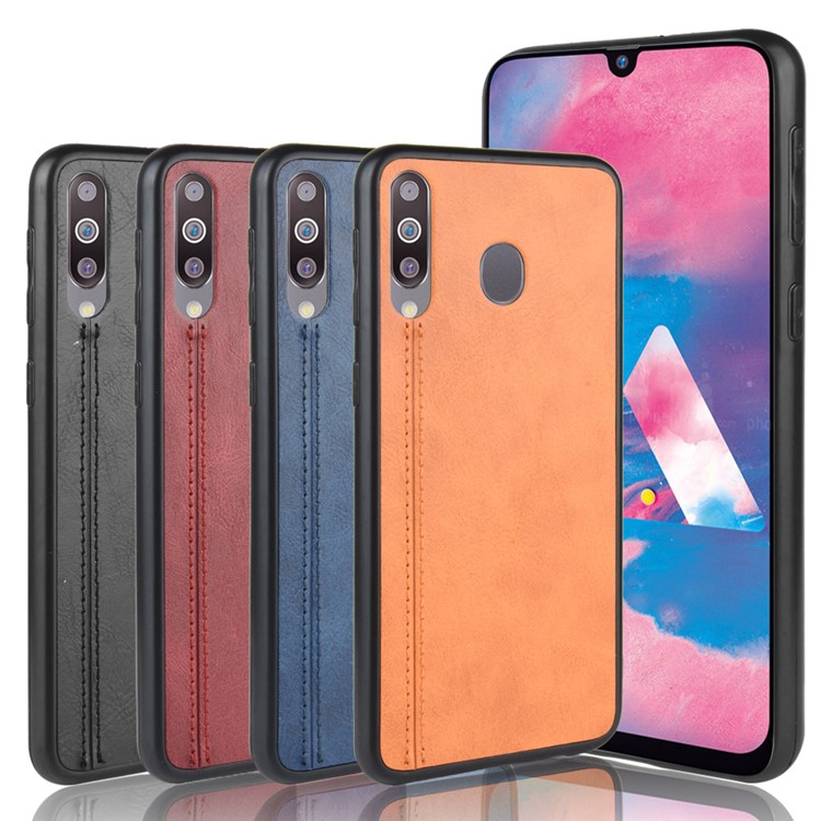 Leather Coated PC + TPU Combo Case for Samsung Galaxy M30/A40s - Black-10