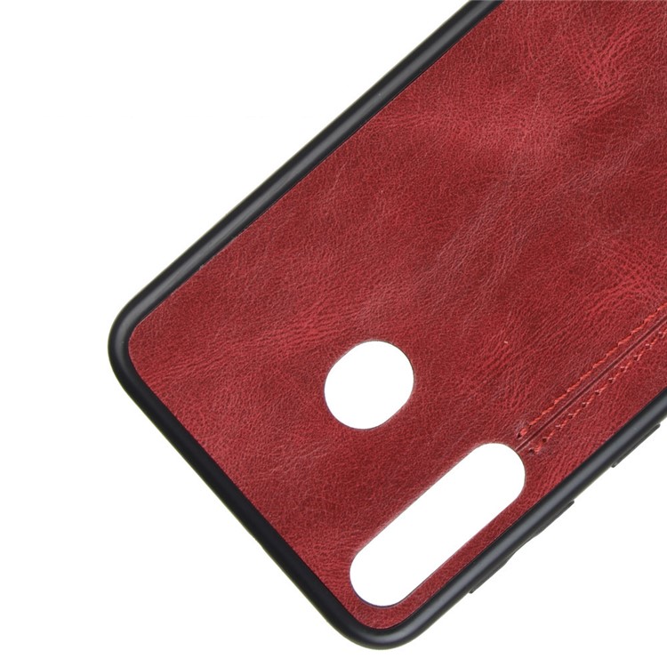 Cuir Enduit PC + TPU Combo Pour Samsung Galaxy M30 / A40s - Rouge-2